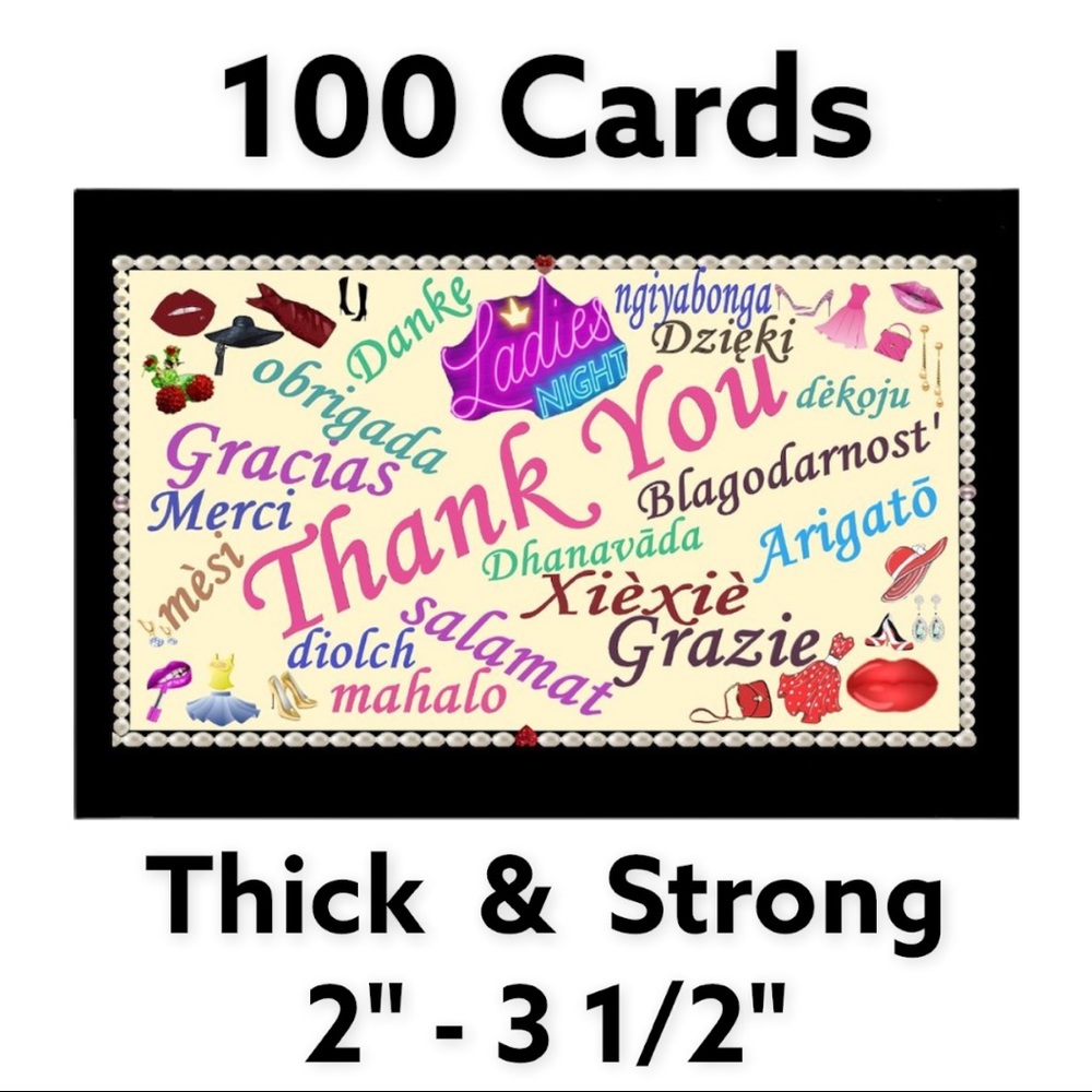 100 2" - 3 1/2"  Fashion Makeup Ladies Night Cards. PRICE IS FIRM